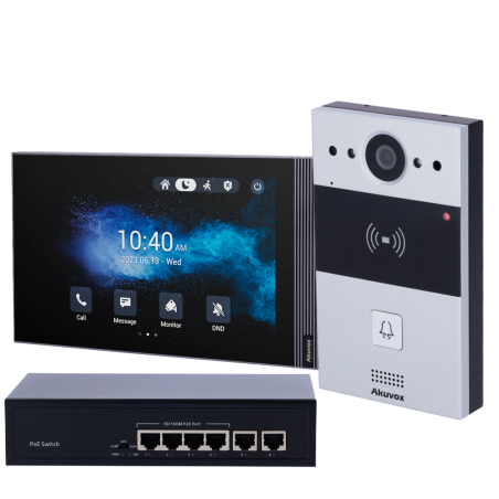 AK-KIT05-IP-ANDROID - Kit videocitofonico Android - IP | Postazione esterna e monitor - Audio bidirezionale Crystal Clear - Lett