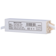 DC12V3A-IP67 - Alimentatore - Uscita DC 12 V, 3 A - Uscita AC 230V 50Hz - Waterproof IP67 - Protezione: Sovraccarico/Sovratensio