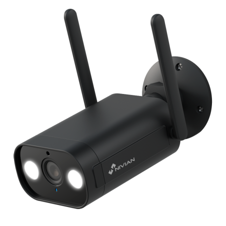 NVS-IPC-02B-L - Telecamera Nivian Smart 2K - Wifi 2.4 GHz - Adatta per esterni | IR fino a 10 m - Luce bianca / Rilevamento di p