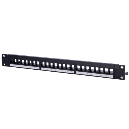 PP-24BLANK - Patch panel vuoto da 24 porte UTP/RJ45 - Formato per rack 1U - Senza elettronica - Dimensione 1U per facilitare l'i