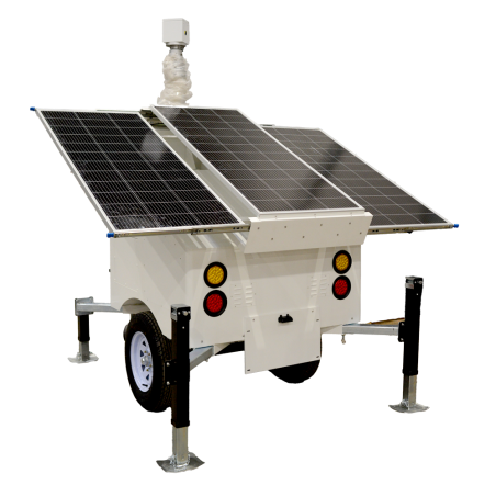 SF-CCTVTRAILERPR07-2520WH - Trailer ad alimentazione autonoma per TVCC - Pannello solare da 3x120W - Batteria al Litio LiFePo 25