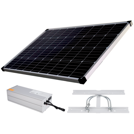 SF-SOLARKIT-BATT-1280WH - Sistema di alimentazione stand-alone per TVCC - Pannello solare da 200W - Batteria al litio LiFePo4 12