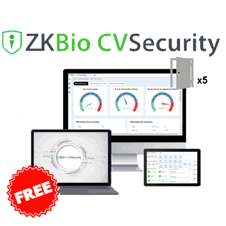 ZK-BIOCV-5-5APP-PROMO - Licenza software per il controllo accessi - Modulo base per il controllo accessi - 5 porte - Utenti, ora