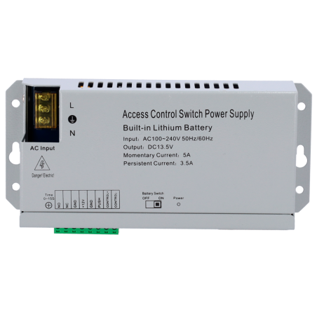 AC-12DC3A-BAT - Alimentatore per il controllo accessi - NO/NC configurabile - Uscita DC 13.5V / 3.5A - Senza scatola - Batteria 