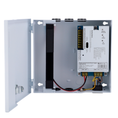 AC-12DC5A-BAT7AH - Alimentatore per il controllo accessi - NO/NC configurabile - Uscita DC 11-14V / 5A - Scatola metallica con s