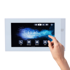 AK-S562-S-WHITE - Monitor Linux per videocitofono - Display TFT da 7" | Montaggio a parete - Audio bidirezionale Crystal Clear |