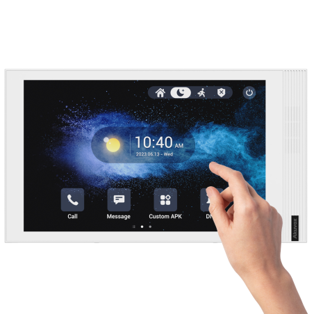 AK-S563W-WHITE - Monitor Android 12.0 per videocitofono - Display IPS di 8" - Audio bidirezionale Crystal Clear | Easy UI - TCP/