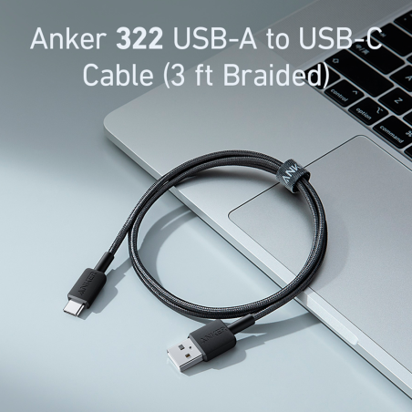 ANK-322-USBA-USBC-90-B - Anker - Cavo USB2.0 - Da USB-A a USB-C - Cavo in nylon intrecciato - Lunghezza 0.9m - Ricarica rapida f