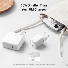 ANK-511-WCHARGER-30W1C-W - Anker - Caricabatterie USB - Potenza 30W - Ricarica veloce - Uscita USB-C - Colore bianco