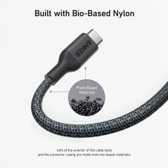 ANK-544-USBC-USBC-180-B - Anker - Cavo USB2.0 - Da USB-C a USB-C - Cavo intrecciato in bio-nylon - Lunghezza 1.8m - Colore nero