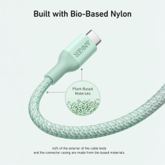 ANK-544-USBC-USBC-180-G - Anker - Cavo USB2.0 - Da USB-C a USB-C - Cavo intrecciato in bio-nylon - Lunghezza 1.8m - Colore verde