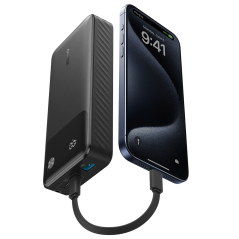 ANK-A1384-B - Anker Power bank con display - Capacità 20000mAh - Ingressi 2x USB-C - Uscite 2x USB-C, USB-A - Carica 3 dispositi