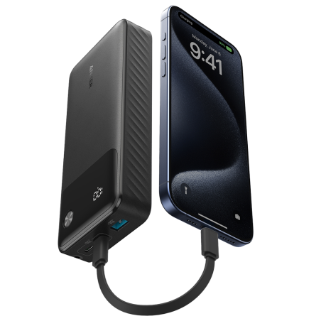 ANK-A1384-B - Anker Power bank con display - Capacità 20000mAh - Ingressi 2x USB-C - Uscite 2x USB-C, USB-A - Carica 3 dispositi