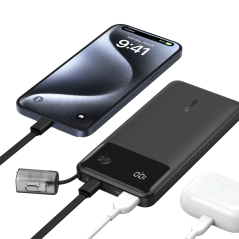 ANK-A1388-B - Anker Power bank con display - Capacità 10000mAh - Ingressi USB-C - Uscite USB-A, 2x USB-C - Carica 3 dispositivi 