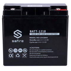 BATT-1218 - Batteria ricaricabile - Tecnologia piombo-acido AGM - Voltaggio 12 V - Capacità 18 Ah - 168 x 181 x 77 mm / 5600 g -