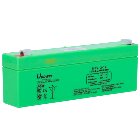 BATT-1223-U - Upower - Batteria ricaricabile - Tecnologia piombo-acido AGM - Voltaggio 12 V - Capacità 2.2 Ah - 66 x 178 x 35 mm