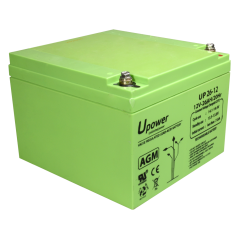 BATT-1226-U - Upower - Batteria ricaricabile - Tecnologia piombo-acido AGM - Voltaggio 12 V - Capacità 26.0 Ah - 125 x 166.5x x 