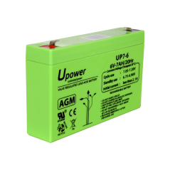 BATT-6070-U - Upower - Batteria ricaricabile - Tecnologia piombo-acido AGM - Voltaggio 6 V - Capacità 7.0 Ah - 100 x 151x x 34/ 
