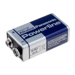 BATT-6LR61 - Panasonic - Pila PP3 / 6LR61 - Voltaggio 9.0 V - Alcalina - Capacità nominale 510 mAh - Compatibile con i prodotti 