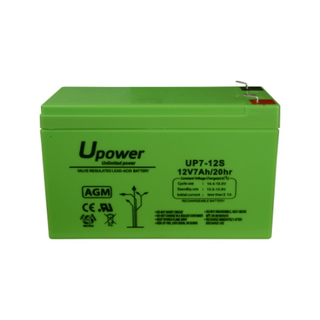 BATT1270-U - Upower - Batteria ricaricabile - Tecnologia piombo-acido AGM - Voltaggio 12 V - Capacità 7.0 Ah - 93.5 x 151 x 65 m