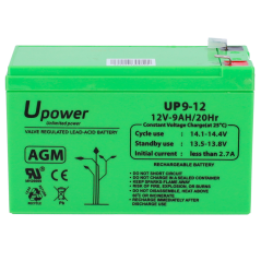 BATT1290-U - Upower - Batteria ricaricabile - Tecnologia piombo-acido AGM - Voltaggio 12 V - Capacità 9.0 Ah - 95 x 151 x 65 mm 