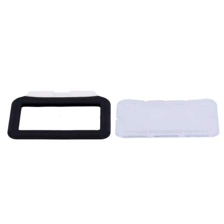 CARD-HOLDER-H-BLACK - Portabadge - Posizione orizzontale - Rivestimento protettivo in plastica - In silicone - Colore nero