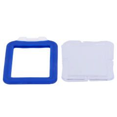 CARD-HOLDER-V-BLUE - Portabadge - Disposizione in verticale - Rivestimento protettivo in plastica - In silicone - Colore azzurro
