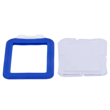 CARD-HOLDER-V-BLUE - Portabadge - Disposizione in verticale - Rivestimento protettivo in plastica - In silicone - Colore azzurro