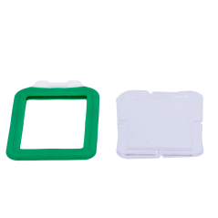 CARD-HOLDER-V-GREEN - Portabadge - Disposizione in verticale - Rivestimento protettivo in plastica - In silicone - Colore verde