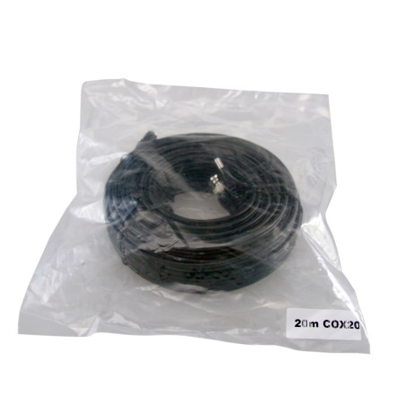 COX20 - Cavo combinato RG59 + DC - Connettore BNC - 20 metri - Video - Alimentazione - Poche perdite