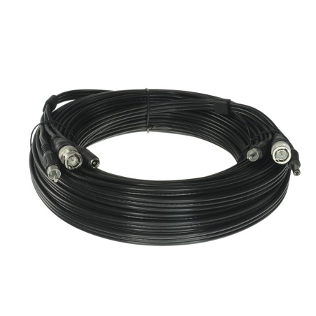 COX20A - Cavo combinato RG59 + Audio + DC - Mini RG59 con connettore BNC - Cavo Audio mediante RCA - Cavo alimentazione mediante