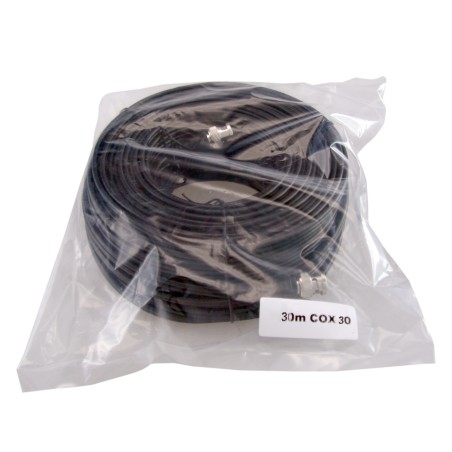 COX30 - Cavo combinato RG59 + DC - Connettore BNC - 30 metri - Video - Alimentazione - Poche perdite