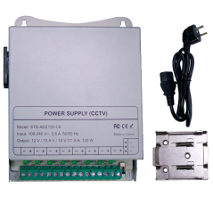 DC12V10A-8-DIN - Alimentatore a commutazione - uscita DC 12 V 10 A / 120 W - 8 uscite - Voltaggio in entrata 100 V ~ 240 V - 33 