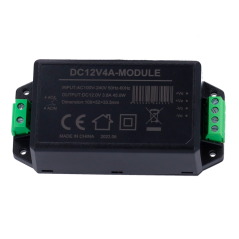DC12V4A-MODULE - Adattatore di Alimentazione - Uscita DC 12 V 3.8 A - Ingresso AC100-240 V 50/60 HZ - 109 x 52 x 33.5 mm - Prote