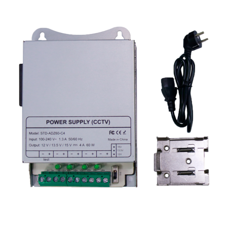 DC12V5A-4-DIN - Alimentatore a commutazione - uscita DC 12 V 5 A / 60 W - 8 uscite - Voltaggio in entrata 100 V ~ 240 V - 33 (I)