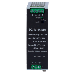 DC24V10A-DIN - Alimentatore a commutazione - uscita DC 24 V 10 A / 240 W - 2 uscite - Voltaggio in entrata 90 V ~ 264 V - 100 (P