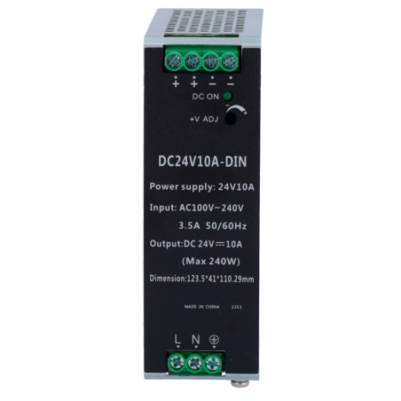 DC24V10A-DIN - Alimentatore a commutazione - uscita DC 24 V 10 A / 240 W - 2 uscite - Voltaggio in entrata 90 V ~ 264 V - 100 (P