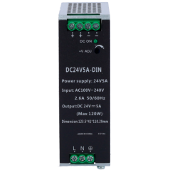 DC24V5A-DIN - Alimentatore a commutazione - uscita DC 24 V 5 A / 120 W - 2 uscite - Voltaggio in entrata 100 V ~ 240 V - 123.5 (