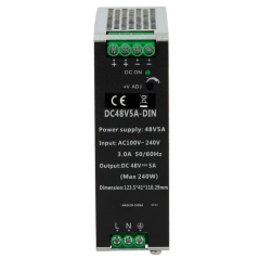 DC48V5A-DIN - Alimentatore a commutazione - uscita DC 48 V 5 A / 240 W - 2 uscite - Voltaggio in entrata 100 V ~ 240 V - 123.5 (