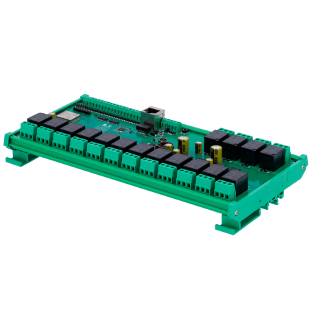 DT-R016 - Modulo di acquisizione e controllo dati - 16 ingressi digitali. / 16 uscite relè (NA/NC) - Protocolli: Modbus/TCP, TCP