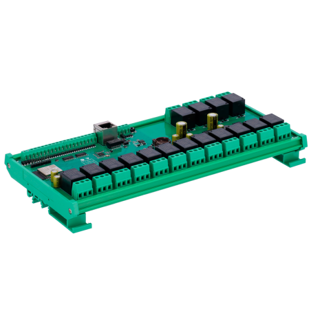 DT-R016 - Modulo di acquisizione e controllo dati - 16 ingressi digitali. / 16 uscite relè (NA/NC) - Protocolli: Modbus/TCP, TCP