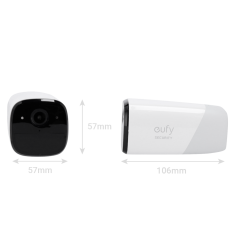 EUFY-CAM2PRO-S221-ADDON - 1 Telecamera da aggiungere a HomeBase 2 Eufy by Anker - 2K / 13400 mAh / Sensore PIR + Persone - HomeB