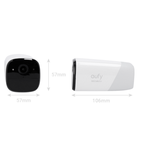 EUFY-CAM2PRO-S221-ADDON - 1 Telecamera da aggiungere a HomeBase 2 Eufy by Anker - 2K / 13400 mAh / Sensore PIR + Persone - HomeB