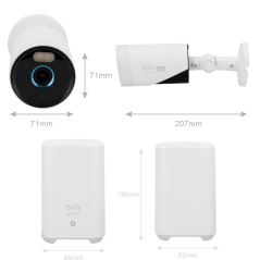 EUFY-EUFYCAM-E330-KIT2 - Kit 2 Telecamere + 1 HomeBase 3 Eufy by Anker - 4K /Rilevamento di persone, animali domestici e veicoli