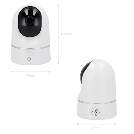 EUFY-INDOORCAM-E220 - Telecamera Eufy by Anker - 2K (1080P) - 1/2.7" Progressive Scan CMOS - Ottica 2.8 mm | WDR | IR 10 m - Com