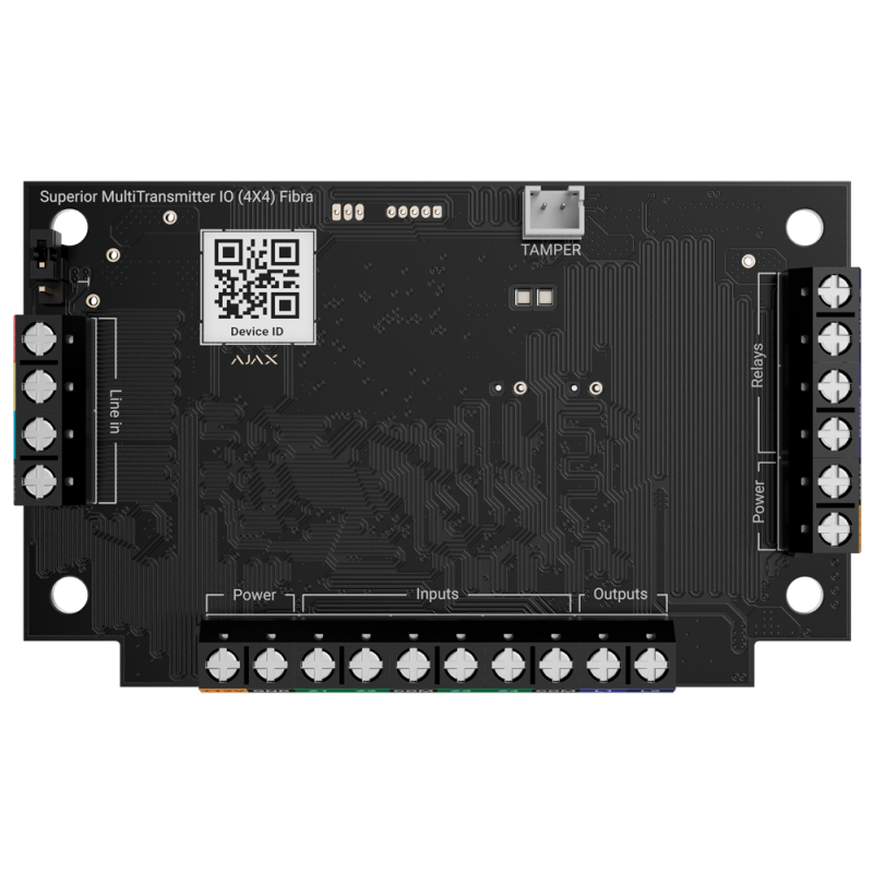 FIBRA-MULTITRANSMITTER-IO4X4 - Modulo di 4 entradas/4 uscite - Protocollo Fibra - Certificato grado 3 - 4 ingressi, 2 uscite rel