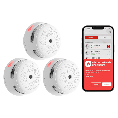 FS31 - Kit di rilevamento antincendio standalone X-Sense - Include 3 rilevatori di fumo XS01-M e Hub SBS50 - Connessione all'HUB