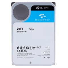 HD20TB-S-AI - Hard Disk Seagate Skyhawk AI - Capacità 20 TB - Interfaccia SATA 6 GB/s - Fino a 32 trasmissioni di intelligenza a