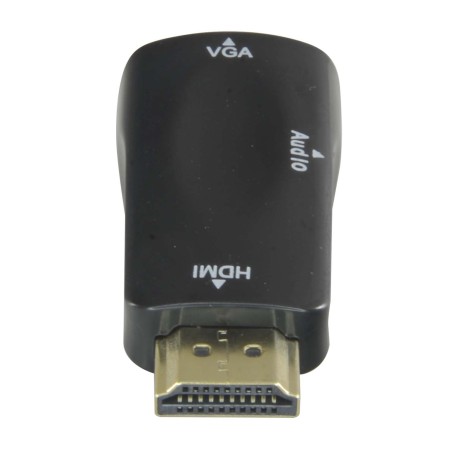 HDMI-VGA - Adattatore HDMI a VGA+Audio - Passivo, non necessita di alimentazione - Converte una uscita00 HDMI in VGA+Audio - Ris