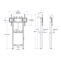 IB-EST08-W2-V3-B - Supporto motorizzato pavimento-parete - Peso supportato 100Kg - VESA 900x600mm - Altezza regolabile IB-EST08-W2-V3-B - Supporto motorizzato pavimento-parete - Peso supportato 100Kg - VESA 900x600mm - Altezza regolabile